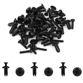 uxcell 30Pcs 5mm Black Plastic Rivets Push Type Panel Retainer Fastener Clip for Car