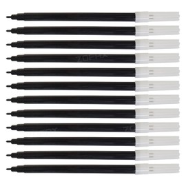 iSketchO Felt Tip Colouring Pens, BLACK, Pack of 12, Fibre Felt Tip Pen, Ideal for Write Draw Sketch Mark Pens, Safe Non-Toxic, School Office Home Use, iZOFAX