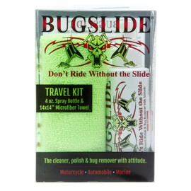 BugSlide 4 Oz Travel Kit Scratch Free Cleaner with Microfiber Towel, Convenient Size for Travel, Waterless Detailer for Removing Bugs, Shining and Degreasing Your Car, Truck, Motorcycle or RV