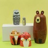 Set of 5 Cute Animal Theme Wooden Nesting Doll,Vivid Bear