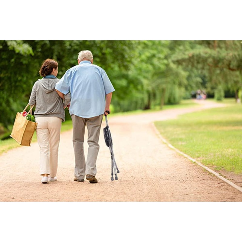 Folding Cane Seat Sturdy Lightweight Adjustable Handle Legs with LED