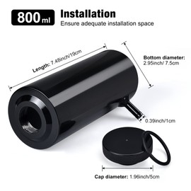 EVIL ENERGY Coolant Overflow Tank, Radiator Overflow Bottle Universal 800ml Aluminum Black