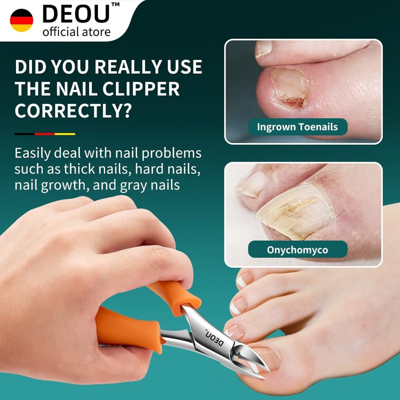 DEOU Thick Nail Manicure Heavy Duty Inlay Nail Clippers, Professional