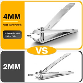 BEZOX Large Jaw Nail Clippers - Professional Curved Nail Clippers Fingernail Toenail Clippers Trimmers - Made with Heavy Duty Stainless Steel, Suitable for Thick Fingernail Toenail Men Women