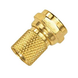 Twist On F-Connector RG6 Gold Plated Brass Single 25 Pack RG-6 Coaxial Cable Digital Satellite Dish Antenna TV Signal Tool Less Connector, Easy Hook-Up Component Plugs