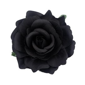 VEICOSTT Women Rose Flower Hair Clip Hair Accessories Flower Brooch Pin ZFJ11 (Black)