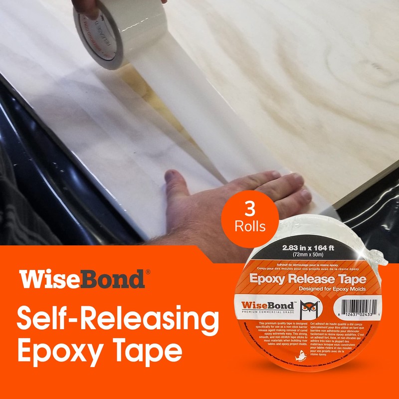 WiseBond 3-Pack Extra Wide Self-Releasing Epoxy Tape for Resin for