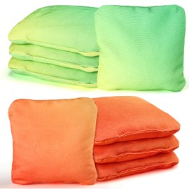 EunHo Cornhole Bags, Weather Resistant & Double Sided Slick and Stick Corn Hole Beans Bags Set of 8 Regulation Size with Carry Bag