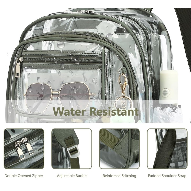 Lroiutian Clear Backpack for School Girls Boys Heavy Duty Transparent