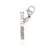Sportybella Flute Clip-On Charm with Music Card – Silver-Tone Musical