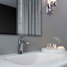 Pfister Willa Bathroom Sink Faucet, Single Control, 1-Handle, Single Hole, NSF Certified, Polished Chrome Finish, LF042MALCC