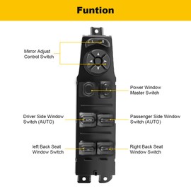 Master Window Switch Window Control Switch Fits 2001-2003 for Dodge for Durango 2001-2004 for Dodge Dakota Quad Cab 2003-2008 for Dodge for Ram 1500 4-Door 2005-2009 for Dodge F