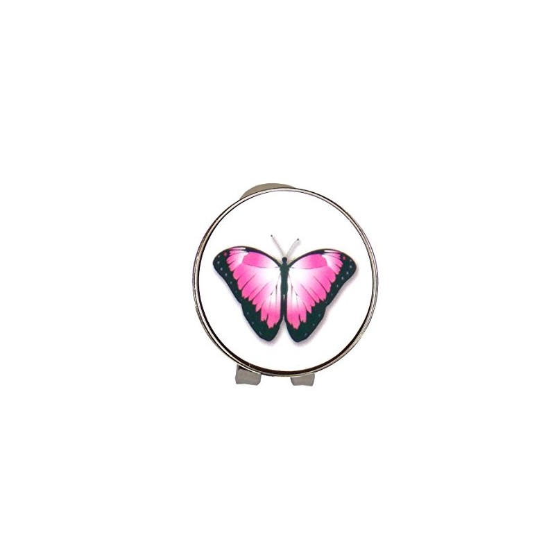 Mercia Golf Magnetic Hat Clip With Butterfly Ball Markers. (Pink)