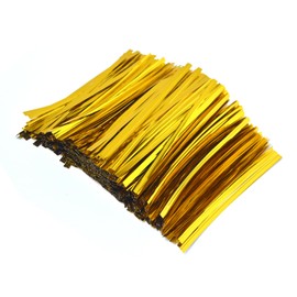 Twist Ties,800 PCS Metallic Twist Ties 4.7 Inch for Bakery, Candy Bags, Coffee Bags, Goodie Bags (Gold)