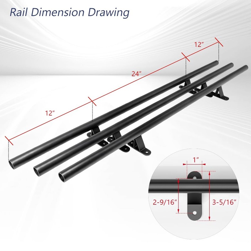 104RDHOUSE 4FT Sliding Library Ladder Hardware Kit, Black Retractable Rolling