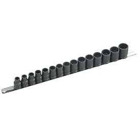 Genius Tools 15PC 1/2" Dr. Metric Thin Wall Impact Socket Set (12-Point) (CR-Mo) - GS-415M