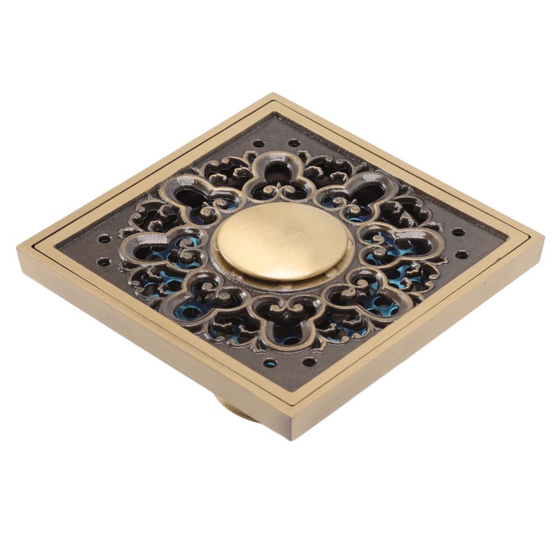 Floor Drain Metal Squared Retro Style Water Drainage Shower Drain