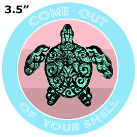 Athena Brands Pink Turtle Come Out of Your Shell - Car Truck Window Bumper Sticker Decal - Wakeboard Blue