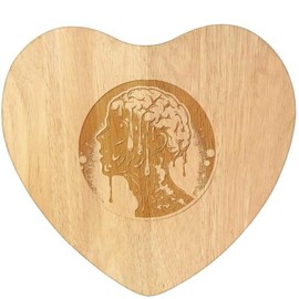 'Head with Melted Brain' Wooden Heart Shaped Chopping/Cutting Board (WB00078381)