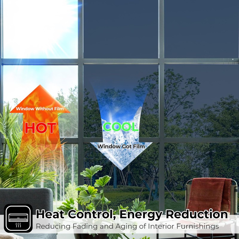 Coavas One Way Privacy Window Film with 3 Tools: Reflective
