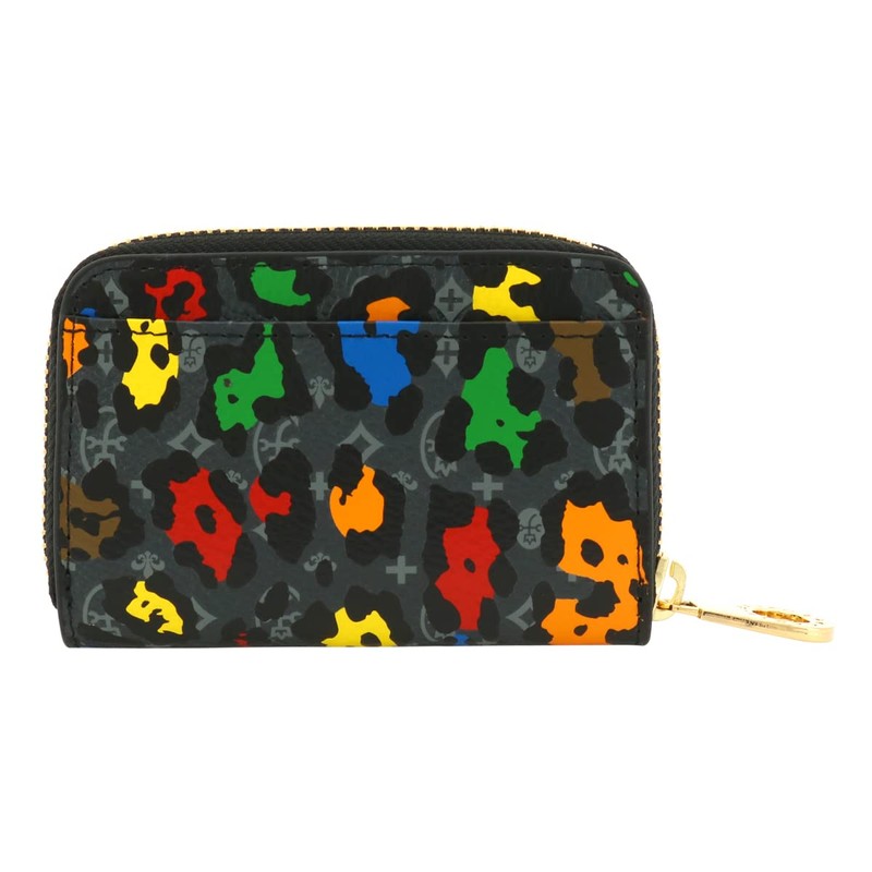Castelbajac 029611 Men's Coin Purse, Genuine Leather, Key Chain, Leopard