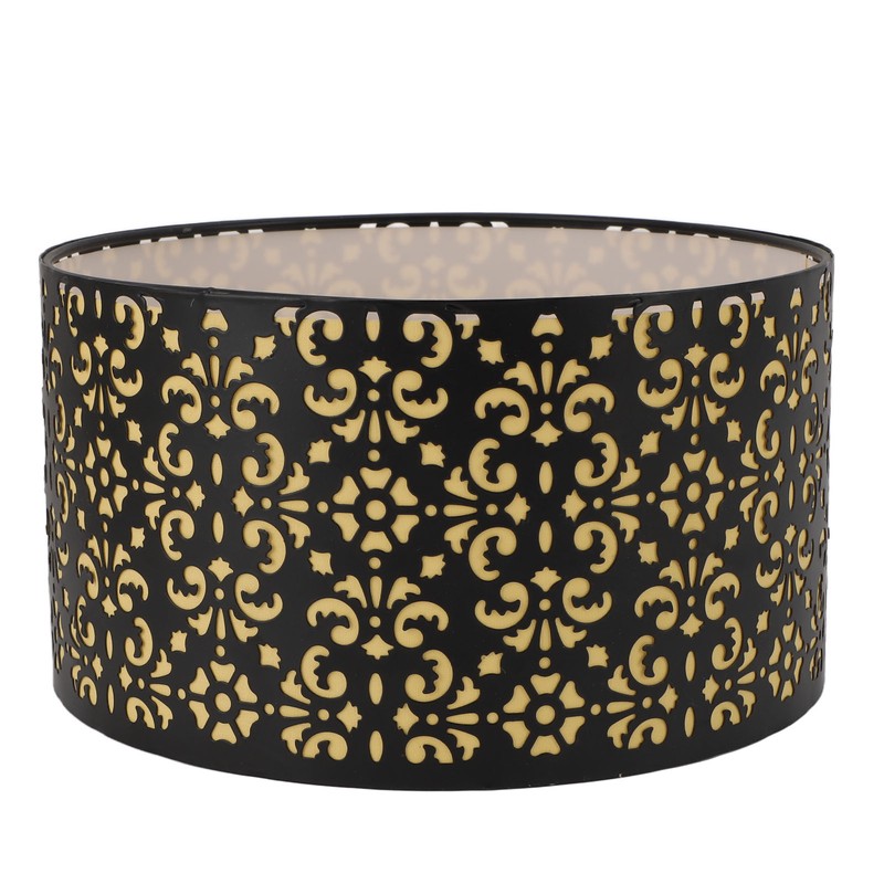 Metal Barrel Lampshade Hollow Exquisite Wrought Iron Lamp Shade with