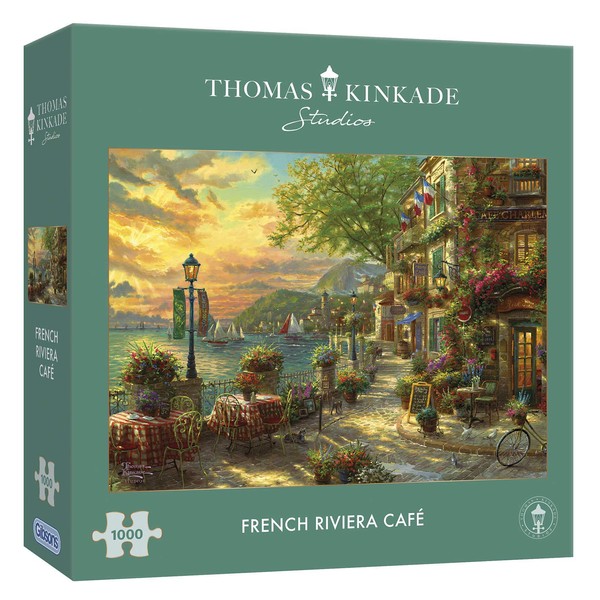 French Riviera Café 1000 Piece Jigsaw Puzzle | Sustainable Puzzle for Adults | Premium 100% Recycled Board | Great Gift for Adults | Gibsons Games