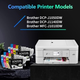 WYFYINK LC421 XL Cartridges Compatible with Brother LC421 LC421XL LC 421 XL Printer Cartridges Compatible with Brother DCP-J1050DW MFC-J1010DW DCP-J1140DW (Pack of 8)