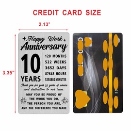 Richesele 10 Year Work Anniversary Card - Thank You 10th Work Anniversary Cards Gifts - Happy 10 Years Work Anniversary Decorations