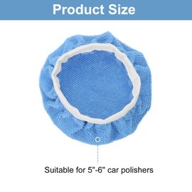 sourcing map 8pcs Car Polisher Bonnet Buffing Pad Micro-Fiber Polishing Buffing Pad Cover for 5"-6" Car Buffer Bonnets Polisher, Light Blue
