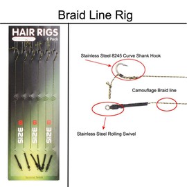 Carp Fishing Rigs Curved Barb Carp Hooks with Boilie Rig Stops Dumbell Stop Hair Rig Extender Boilie Bait Stoppers for Carp/Coarse Fishing