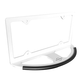 4Bumpers Prime – The Best Solid Steel License Plate Frame Parking Bumper Protector (White-Limited Edition)