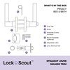 Lock Scout Straight Lever with Round Trim Bedroom and Bathroom