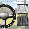 Knextrepoy Golf Cart Steering Wheel Covers, Black, 13-14 Inch, Polyester,