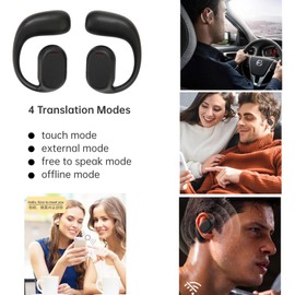 Voice Translator Earbuds, Bluetooth 5.1 Translation Headphones, Supports 74 Languages and 70 Accents, Wireless Headset for Music and Calls (Black)