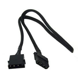 Phobya 4Pin Molex Stromverlängerung 60cm - Schwarz Kabel Lüfterkabel und Adapter