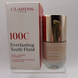 Clarins Everlasting Youth Fluid Illuminating Firming Foundation Makeup 100C 1oz