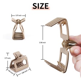 Medium Small Claw Hair Clips for Women Girls, Morhom Matte Rectangle Hair Claw Clips for Thin/Medium Thick Hair, Strong Hold Hair Jaw Clips Nonslip Clips