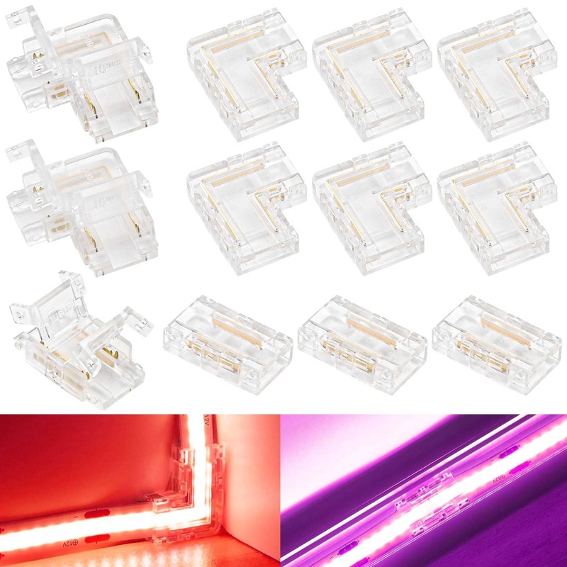 Cob LED Strip Connector 2-Pin 10 mm LED Strip Corner