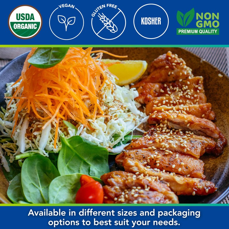 Kevala Organic Toasted Sesame Seeds (Unhulled) - Nutritious Snack for