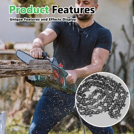 Sporgo Saw Chains, Pack of 3, Chainsaw Chain, 30 cm, 3/8 Inch, 1.1 mm, 45 TG, Non-Return Chainsaw Chain Compatible with Ryobi OCS1830, Bosch, Greenworks AKE30Li AKE30S etc