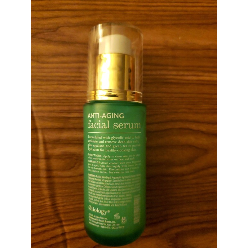 OLIOLOGY FACIAL OIL INFUSED WITH GLYCOLIC ACID ,GREEN TEA &