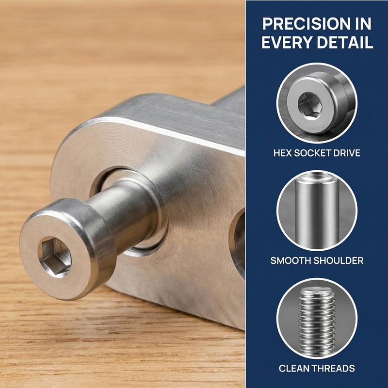 5 Pcs Hex Socket Shoulder Bolt – Metric Stainless Steel