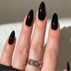OuryTech Press on Nails Black, 24 Pieces All Black Medium