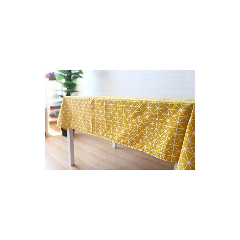 meioro Table Cloth, Rectangular Tablecloth, Cotton Linen Table Cover, Simple