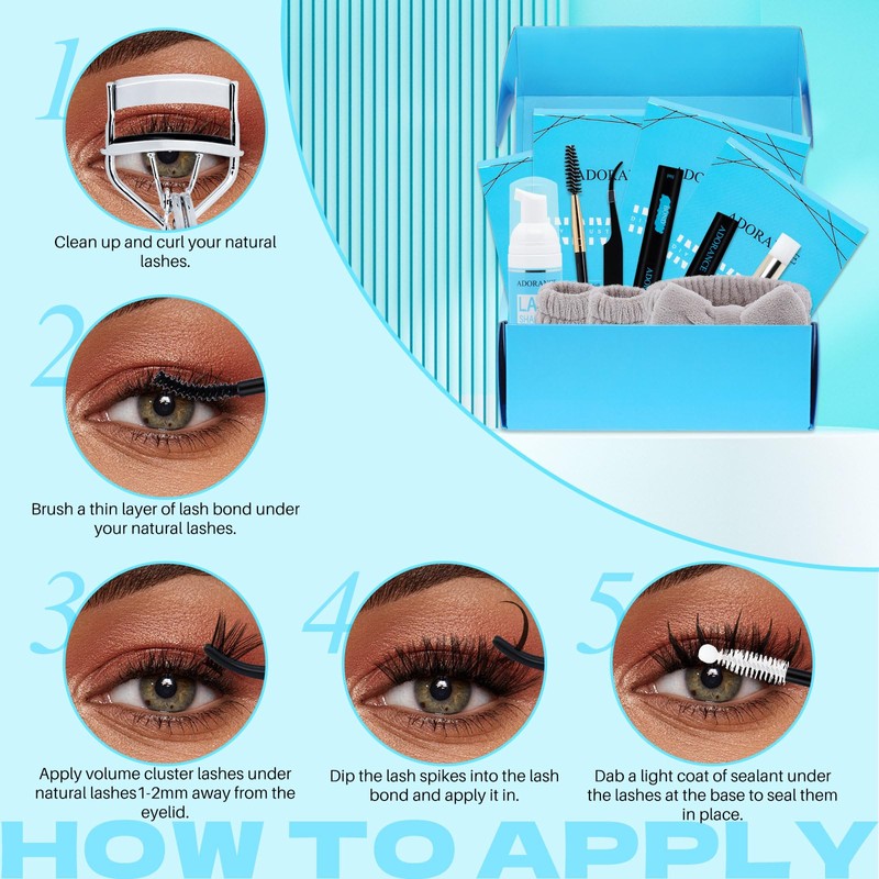 Adorance Lash Clusters Kit with Mixed Length 10-18mm Spike Eyelash