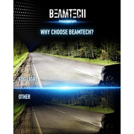 BEAMTECH H4 Bulb, Fanless In Line 9003 Fog Light Bulb 6500K Xenon White Fog Light Of 2