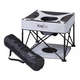 KidCo - GoPod Adjustable Height Travel Seat with Mat, Baby Chair, (Midnight)