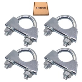 SKIR'CO (Pack of 4) Pipe Clamps for 28mm Diameter Pipe U Bolt Clamps Galvanised Pipe Brackets