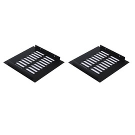 2 Pcs Ventilation Grille Cover, 150mm*150mm Black Aluminum Alloy Air Vent Grille Cover, Breathable Vent Grille for Kitchen Cupboard Wardrobe